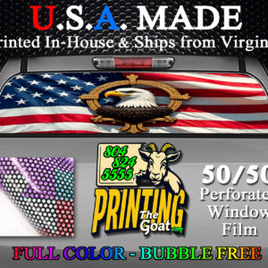 American Flag Bald Eagle Patriotic Decal Truck Rear Window Perforated 50/50 Sticker