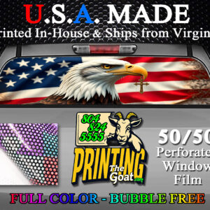 American Flag Bald Eagle and Cross Truck Decal Sticker