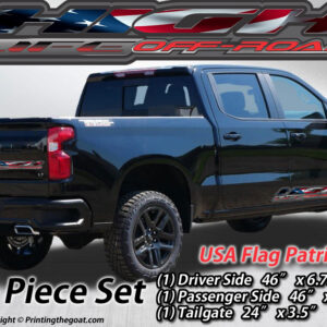 US Flag Patriotic Digital Printed Truck Accessory Decal Kit