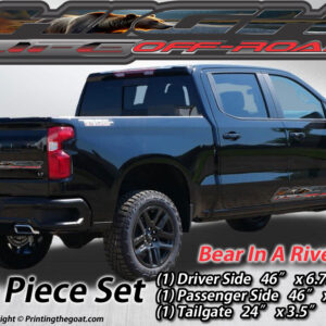 Bear Nature Scene Digital Printed Truck Accessory Decal Kit