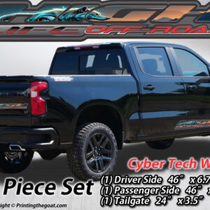 Cyber Tech Wolf Digital Printed Truck Accessory Decal Kit