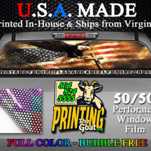 Stand For The Flag and Kneel For The Cross Decal Truck Rear Window Perforated 50/50 Sticker