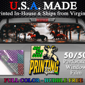 Wild Horses Nature Scene Decal Truck Rear Window Perforated 50/50 Sticker