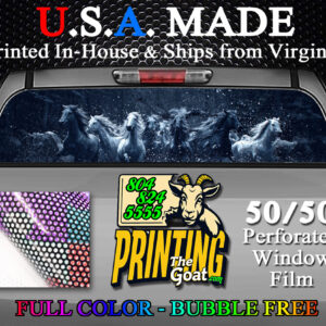 Wild Horses Nature Scene Decal Truck Rear Window Perforated 50/50 Sticker