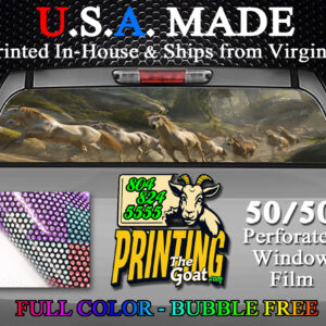 Wild Horses Nature Scene Decal Truck Rear Window Perforated 50/50 Sticker
