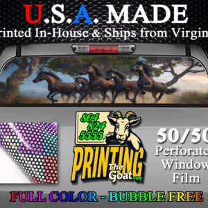 Wild Horses Nature Scene Decal Truck Rear Window Perforated 50/50 Sticker
