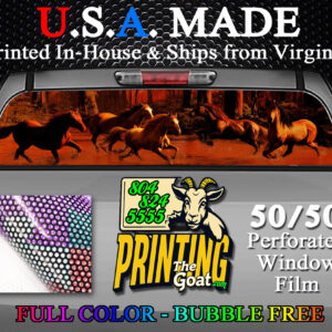 Wild Horses Nature Scene Decal Truck Rear Window Perforated 50/50 Sticker
