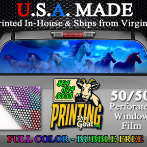 Wild Horses Nature Scene Decal Truck Rear Window Perforated 50/50 Sticker