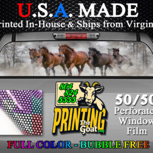 Wild Horses Nature Scene Decal Truck Rear Window Perforated 50/50 Sticker