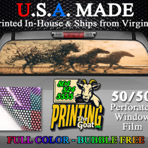 Wild Horses Nature Scene Decal Truck Rear Window Perforated 50/50 Sticker