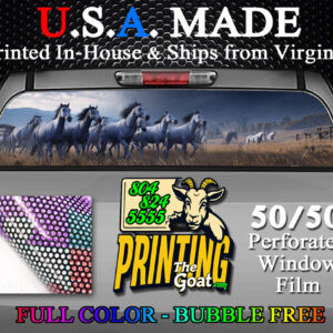 Wild Horses Nature Scene Decal Truck Rear Window Perforated 50/50 Sticker