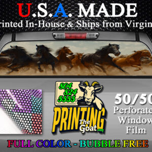 Wild Horses Nature Scene Decal Truck Rear Window Perforated 50/50 Sticker