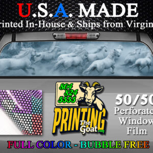 Wild Horses Nature Scene Decal Truck Rear Window Perforated 50/50 Sticker