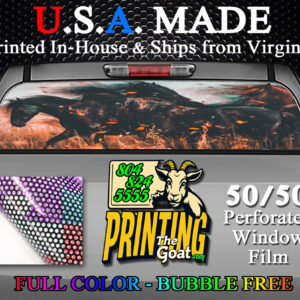 Wild Horses Nature Scene Decal Truck Rear Window Perforated 50/50 Sticker