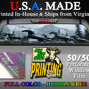 Wild Horses Nature Scene Decal Truck Rear Window Perforated 50/50 Sticker