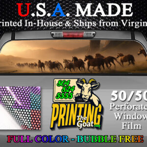 Wild Horses Nature Scene Decal Truck Rear Window Perforated 50/50 Sticker