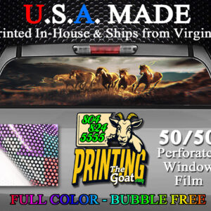 Wild Horses Nature Scene Decal Truck Rear Window Perforated 50/50 Sticker