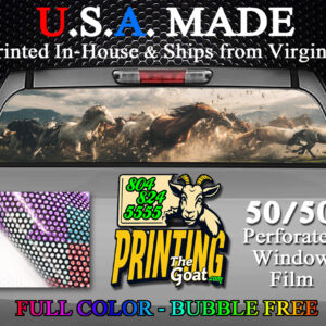 Wild Horses Nature Scene Decal Truck Rear Window Perforated 50/50 Sticker