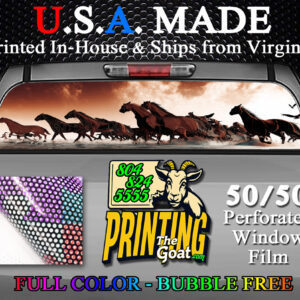 Wild Horses Nature Scene Decal Truck Rear Window Perforated 50/50 Sticker