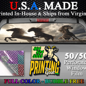 Wild Horses Nature Scene Decal Truck Rear Window Perforated 50/50 Sticker