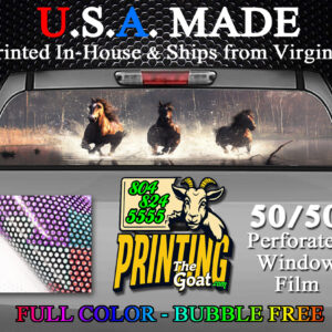 Wild Horses Nature Scene Decal Truck Rear Window Perforated 50/50 Sticker